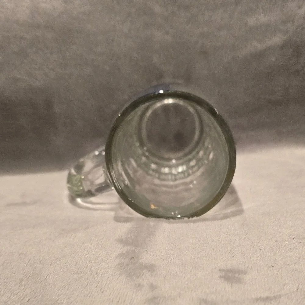 Vintage Miller Lite Beer Stein Fine Pilsner Beer Glass Mug Clear Blue Logo 5.25